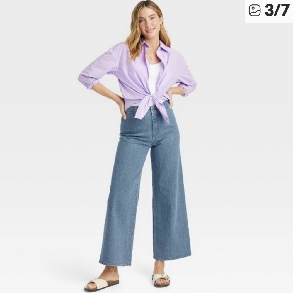 High Rise Wide Leg Ankle Jeans Universal Thread Size 12R